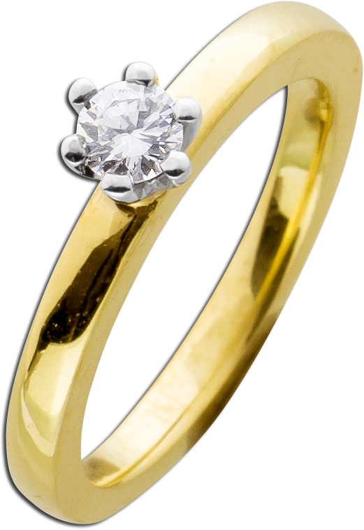 Diamantring Gold W/SI Weißgold Krappenfassung Vorsteckring Brillant 0,25ct Verlobungsring Goldringe 585 - Solitär Diamant Ring